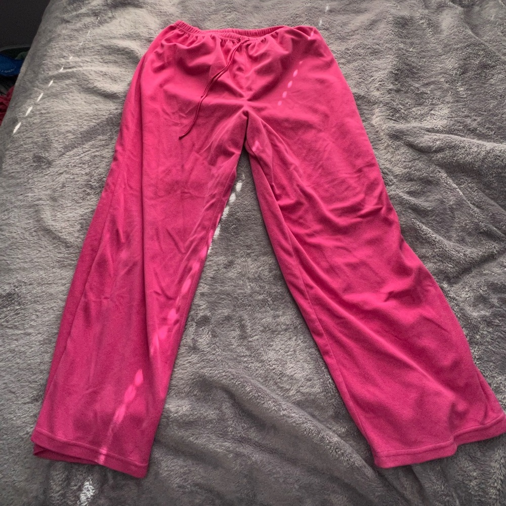 Bright pink fleece jaw string sweatpants 💖